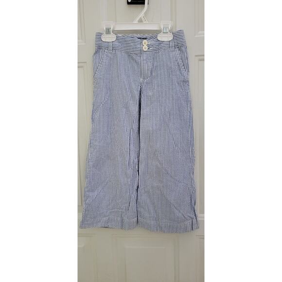 Girls Blue And White Pin Stripe Ralph Lauren 100% Cotton Pants Size 4/4T - Picture 1 of 6